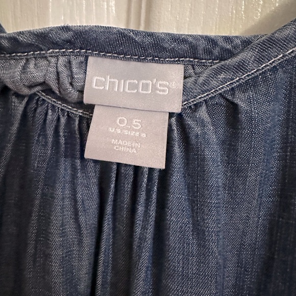 Chicos maxi Boho denim dress with pockets size 0.5 - Picture 4 of 6